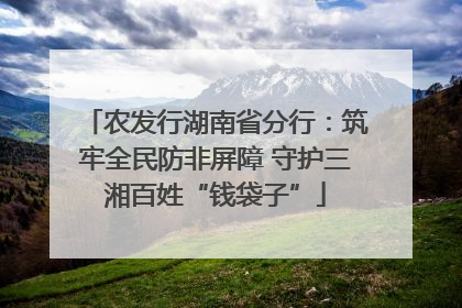 农发行湖南省分行：筑牢全民防非屏障 守护三湘百姓“钱袋子”