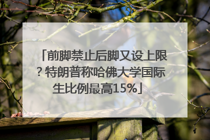 前脚禁止后脚又设上限？特朗普称哈佛大学国际生比例最高15%