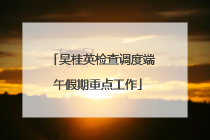 吴桂英检查调度端午假期重点工作