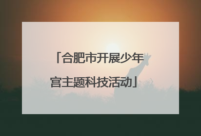 合肥市开展少年宫主题科技活动
