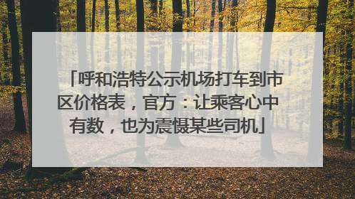 呼和浩特公示机场打车到市区价格表，官方：让乘客心中有数，也为震慑某些司机