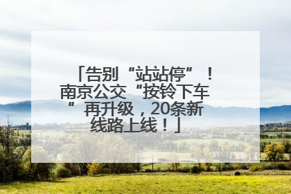 告别“站站停”！南京公交“按铃下车”再升级，20条新线路上线！