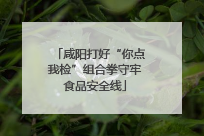 咸阳打好“你点我检”组合拳守牢食品安全线