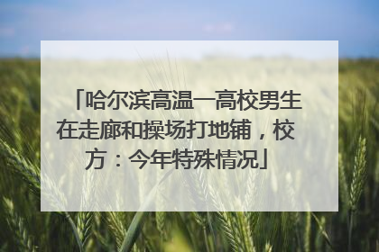 哈尔滨高温一高校男生在走廊和操场打地铺，校方：今年特殊情况