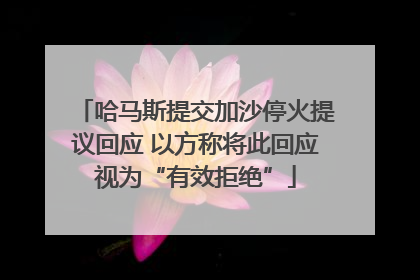 哈马斯提交加沙停火提议回应 以方称将此回应视为“有效拒绝”
