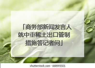 商务部新闻发言人就中重稀土出口管制措施答记者问