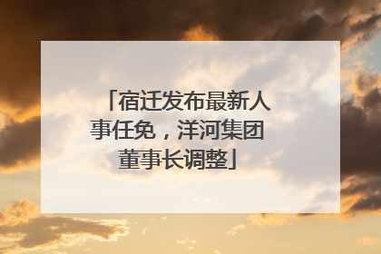 宿迁发布最新人事任免，洋河集团董事长调整