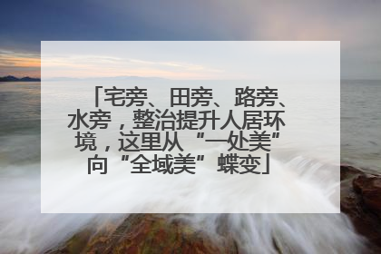 宅旁、田旁、路旁、水旁，整治提升人居环境，这里从“一处美”向“全域美”蝶变