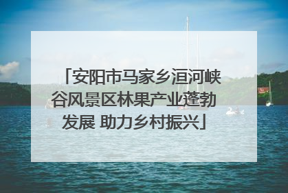 安阳市马家乡洹河峡谷风景区林果产业蓬勃发展 助力乡村振兴