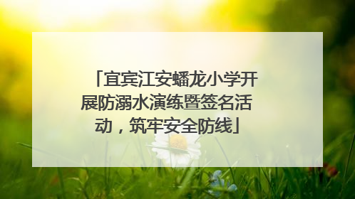 宜宾江安蟠龙小学开展防溺水演练暨签名活动，筑牢安全防线