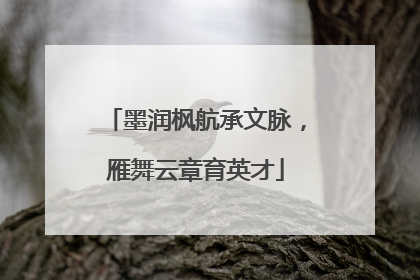 墨润枫航承文脉，雁舞云章育英才