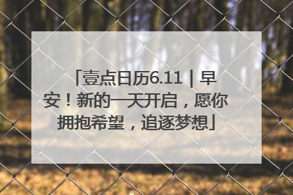 壹点日历6.11｜早安！新的一天开启，愿你拥抱希望，追逐梦想