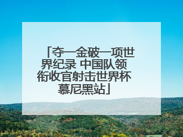 夺一金破一项世界纪录 中国队领衔收官射击世界杯慕尼黑站