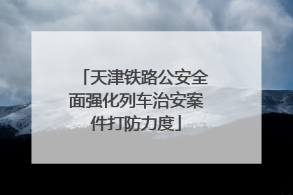 天津铁路公安全面强化列车治安案件打防力度