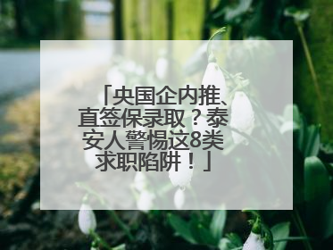 央国企内推、直签保录取？泰安人警惕这8类求职陷阱！
