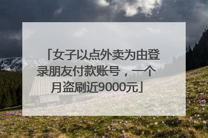 女子以点外卖为由登录朋友付款账号，一个月盗刷近9000元