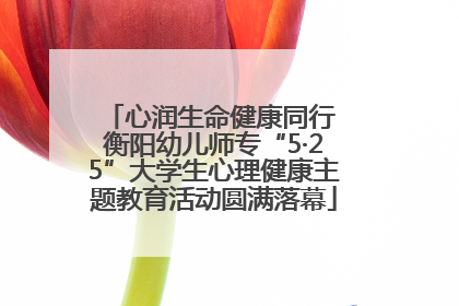 心润生命健康同行 衡阳幼儿师专“5·25”大学生心理健康主题教育活动圆满落幕