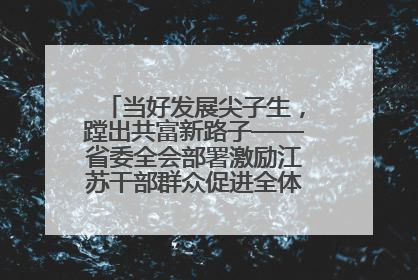 当好发展尖子生，蹚出共富新路子——省委全会部署激励江苏干部群众促进全体人民共同富裕