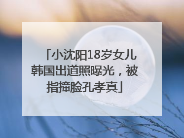 小沈阳18岁女儿韩国出道照曝光，被指撞脸孔孝真