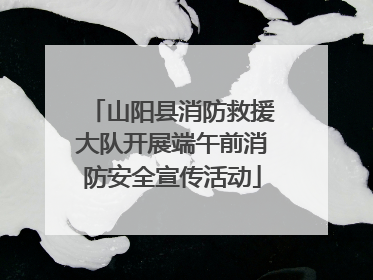山阳县消防救援大队开展端午前消防安全宣传活动