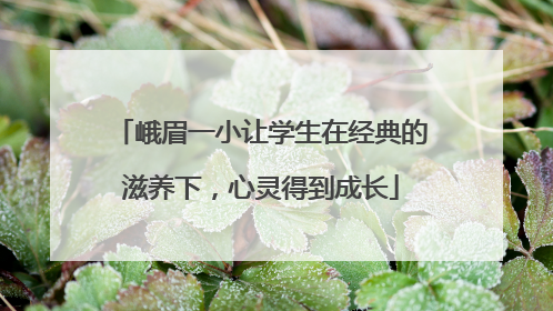 峨眉一小让学生在经典的滋养下，心灵得到成长