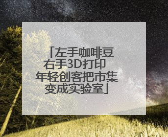 左手咖啡豆 右手3D打印 年轻创客把市集变成实验室