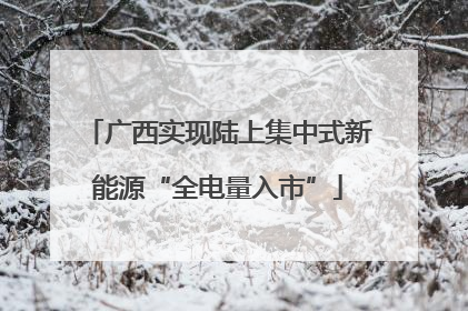 广西实现陆上集中式新能源“全电量入市”