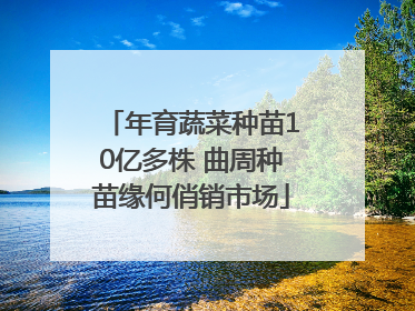 年育蔬菜种苗10亿多株 曲周种苗缘何俏销市场