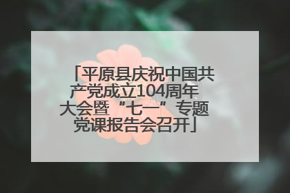 平原县庆祝中国共产党成立104周年大会暨“七一”专题党课报告会召开