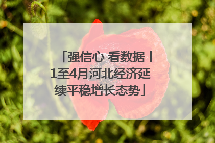 强信心 看数据丨1至4月河北经济延续平稳增长态势