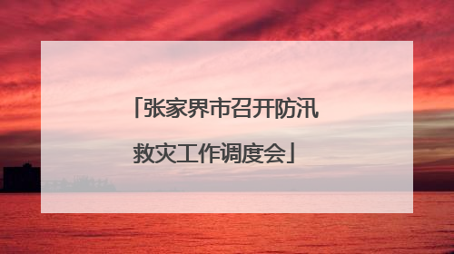 张家界市召开防汛救灾工作调度会