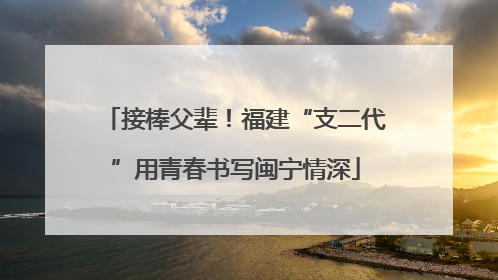 接棒父辈！福建“支二代”用青春书写闽宁情深