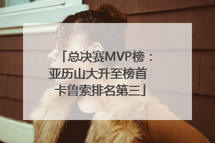 总决赛MVP榜：亚历山大升至榜首 卡鲁索排名第三