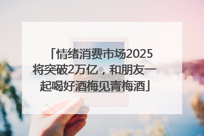 情绪消费市场2025将突破2万亿，和朋友一起喝好酒梅见青梅酒