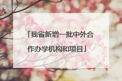 我省新增一批中外合作办学机构和项目