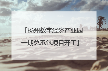 扬州数字经济产业园一期总承包项目开工