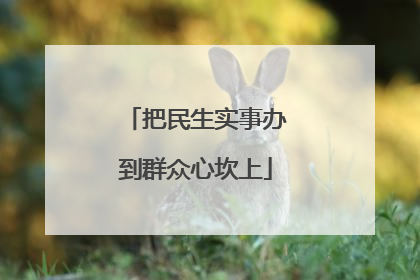 把民生实事办到群众心坎上