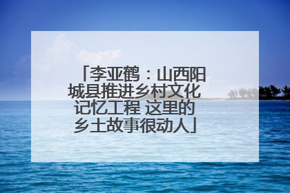 李亚鹤：山西阳城县推进乡村文化记忆工程 这里的乡土故事很动人