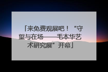 来免费观展吧！“守望与在场——毛本华艺术研究展”开幕