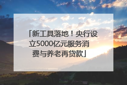 新工具落地！央行设立5000亿元服务消费与养老再贷款
