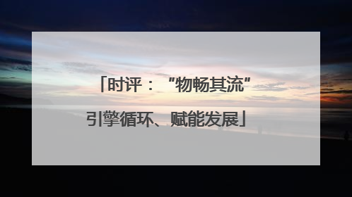 时评：“物畅其流”引擎循环、赋能发展
