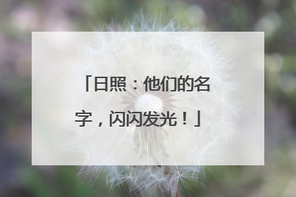 日照：他们的名字，闪闪发光！