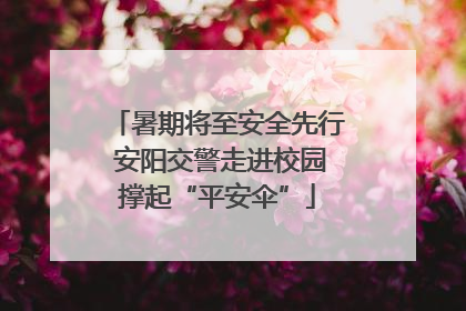 暑期将至安全先行 安阳交警走进校园撑起“平安伞”