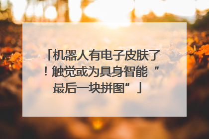 机器人有电子皮肤了！触觉或为具身智能“最后一块拼图”