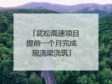 武松高速项目提前一个月完成现浇梁浇筑