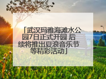 武汉玛雅海滩水公园7日正式开园 后续将推出夏浪音乐节等精彩活动