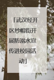 武汉经开区纱帽街开展防溺水宣传进校园活动