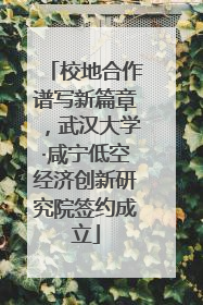 校地合作谱写新篇章，武汉大学·咸宁低空经济创新研究院签约成立