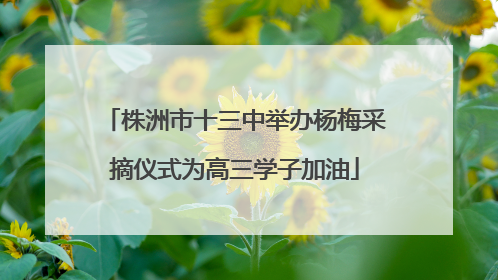 株洲市十三中举办杨梅采摘仪式为高三学子加油