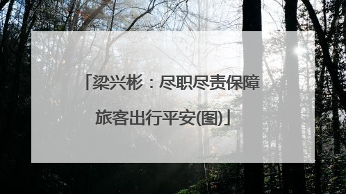 梁兴彬：尽职尽责保障旅客出行平安(图)